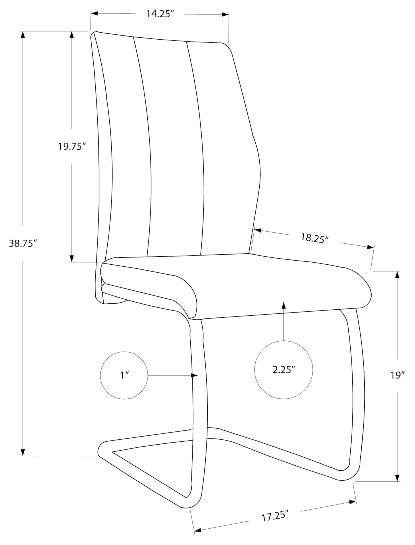 Monarch Specialty Dining Chair, Set Of 2, Grey, Black, Contemporary, Modern I 1113