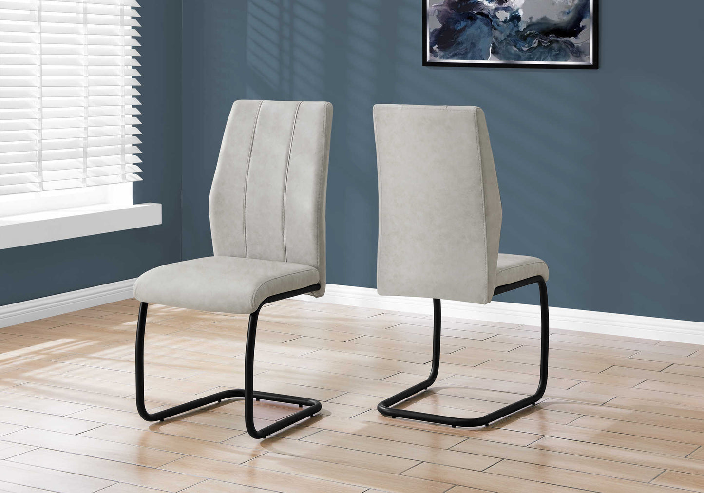 Monarch Specialty Dining Chair, Set Of 2, Grey, Black, Contemporary, Modern I 1113