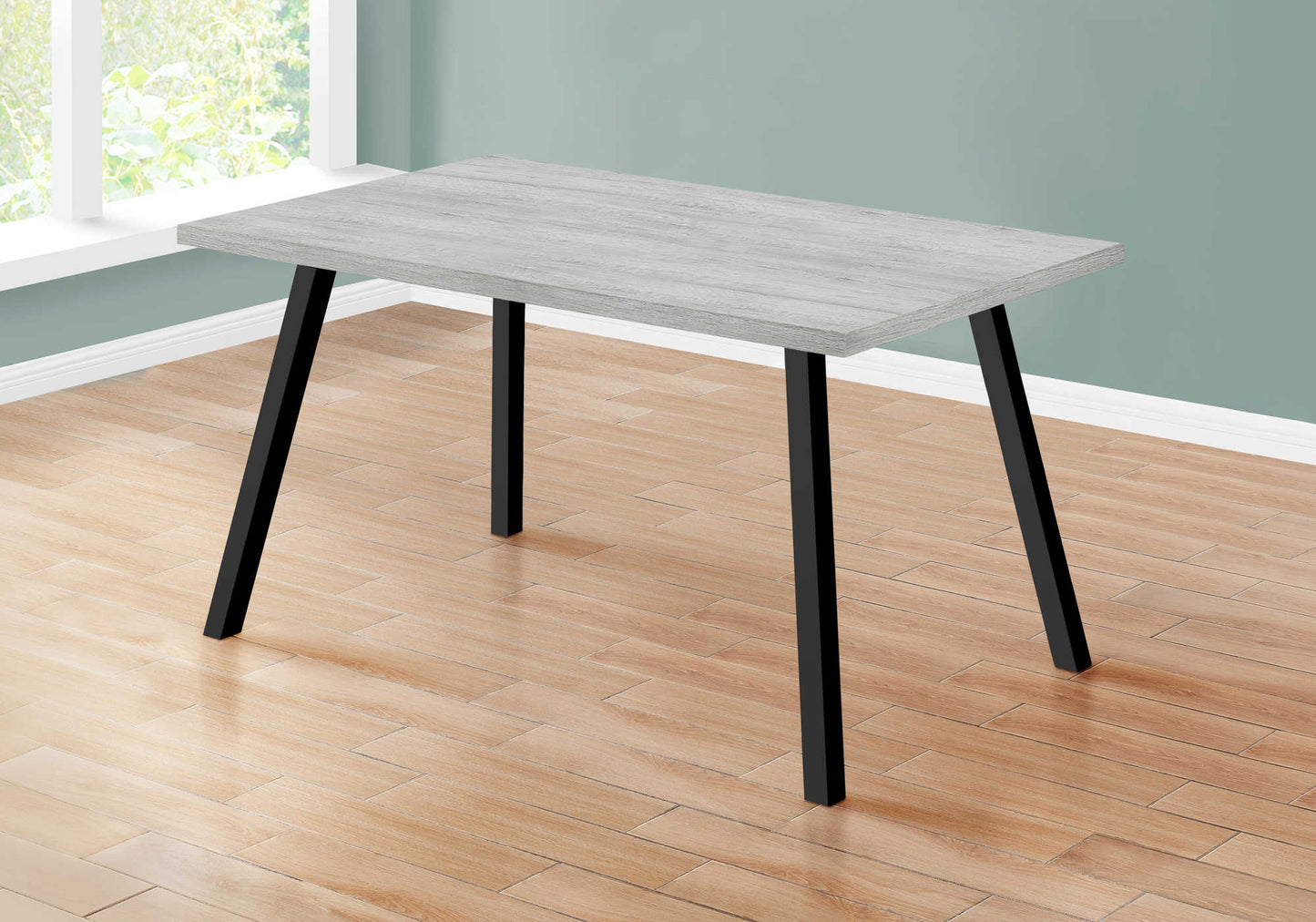 Monarch Specialty Dining Table, 60" Rectangular, Grey, Black, Contemporary, Modern I 1136