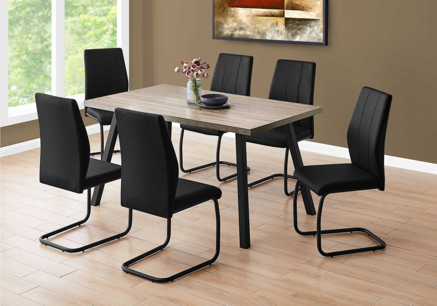 Monarch Specialty Dining Table, 60" Rectangular, Brown, Black, Contemporary, Modern I 1137