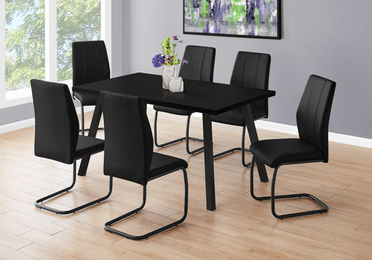 Monarch Specialty Dining Table, 60" Rectangular, Black, Contemporary, Modern I 1139