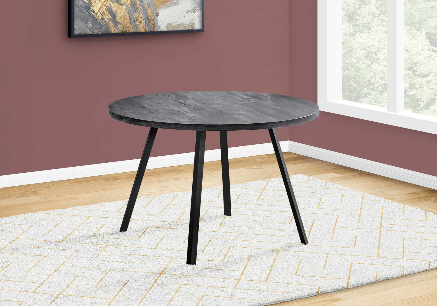 Monarch Specialty Dining Table, 48" Round Black, Contemporary, Modern I 1153