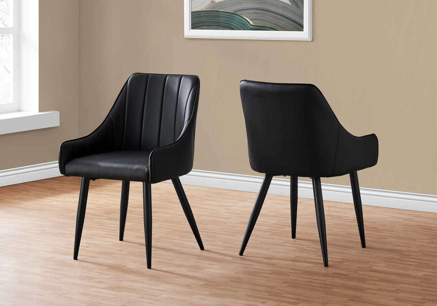 Monarch Specialty Dining Chair, Set Of 2,  Metal, Black, Contemporary, Modern I 1187