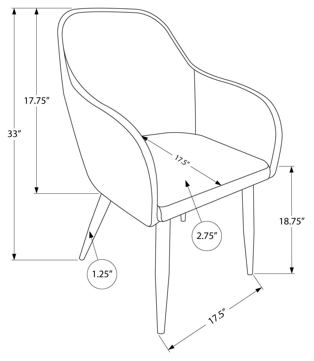 Monarch Specialty Dining Chair, Set Of 2 Metal, Chrome Contemporary, Modern