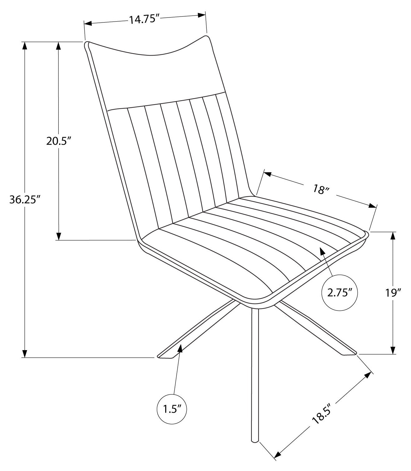 Monarch Specialty Dining Chair, Set Of 2, Side I 1212