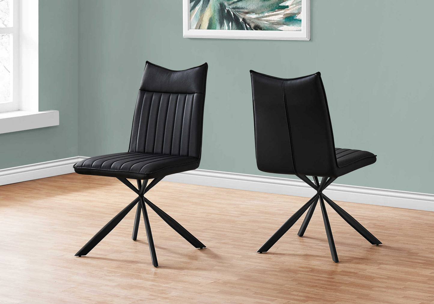 Monarch Specialty Dining Chair, Set Of 2, Metal, Black, Contemporary, Modern I 1215