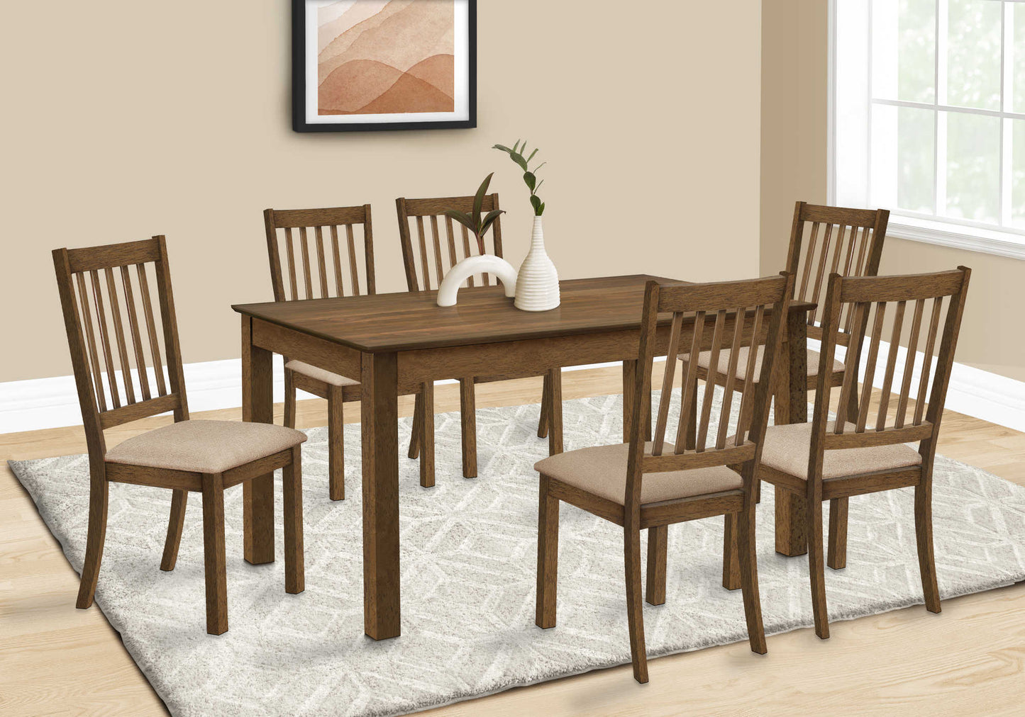 Monarch Specialty Dining Table, 60" Rectangular Wood Legs, Brown, Transitional I 1314