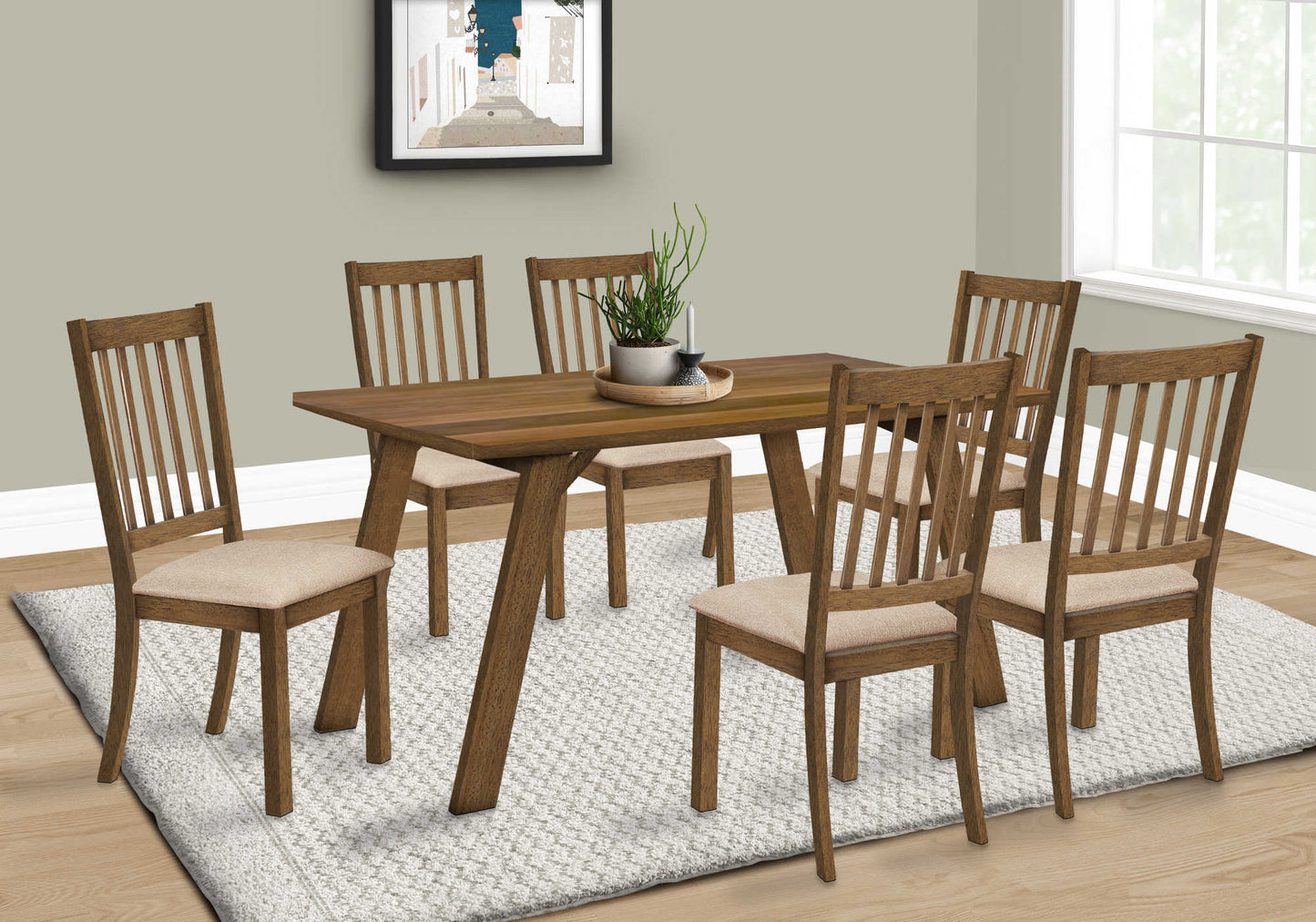 Monarch Specialty Dining Table, 60" Rectangular Wood Legs, Brown, Transitional I 1315