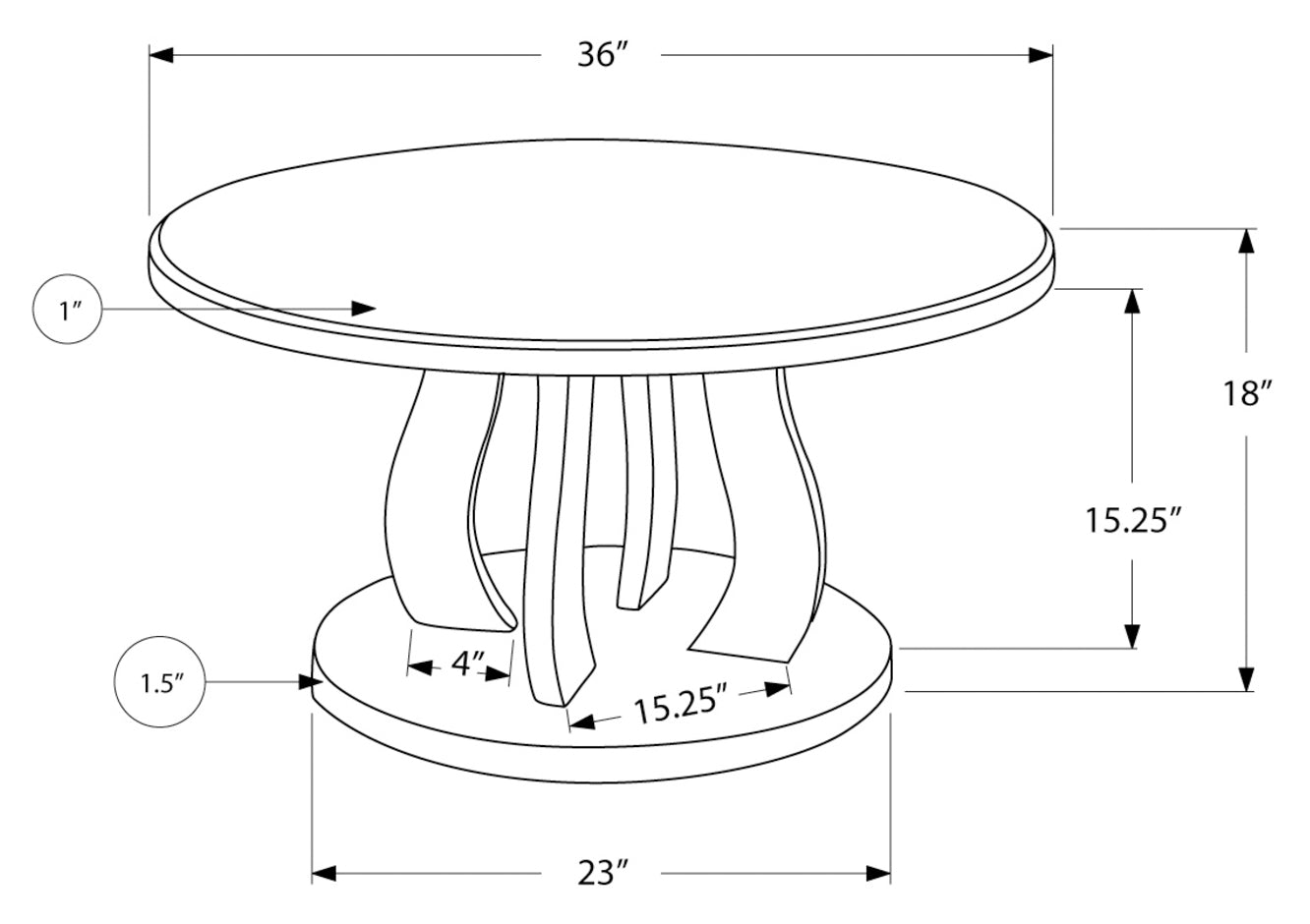 Monarch Specialty Coffee Table, Mirror, Grey, Clear, Transitional I 3725