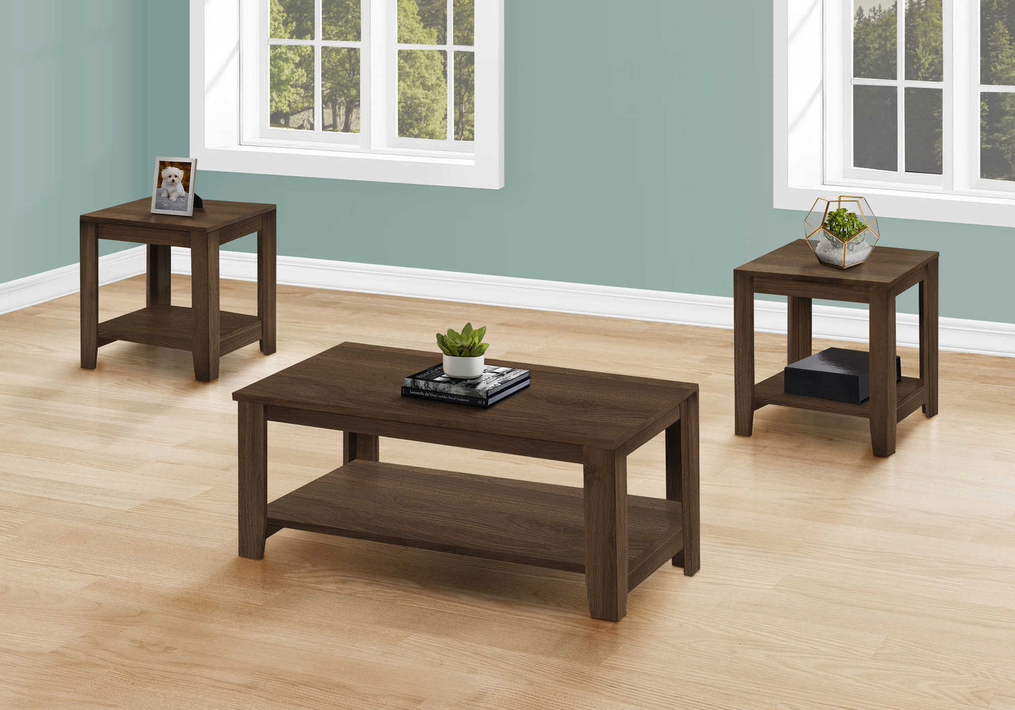 Monarch Specialty Table Set, 3pcs Set, Coffee, End, Side, Accent, Living Room, Laminate, Transitional