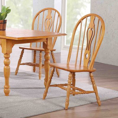 Sunset Trading Oak Selections Keyhole Windsor Dining Side Chairs DLU-124-S-LO-2