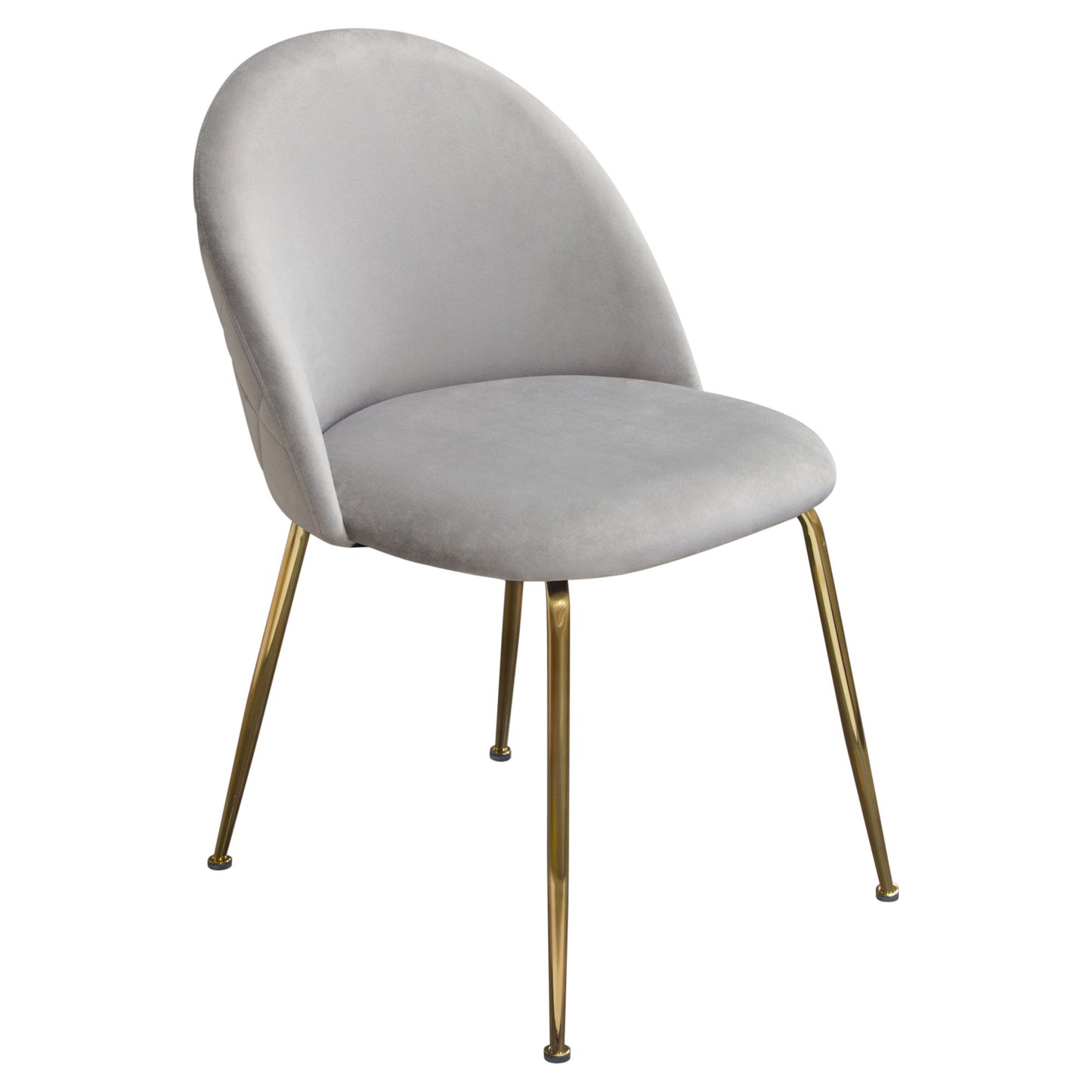 Lilly Set of (2) Dining Chairs in Grey Velvet w/ Brushed Gold Metal Legs by Diamond Sofa LILLYDCGR2PK