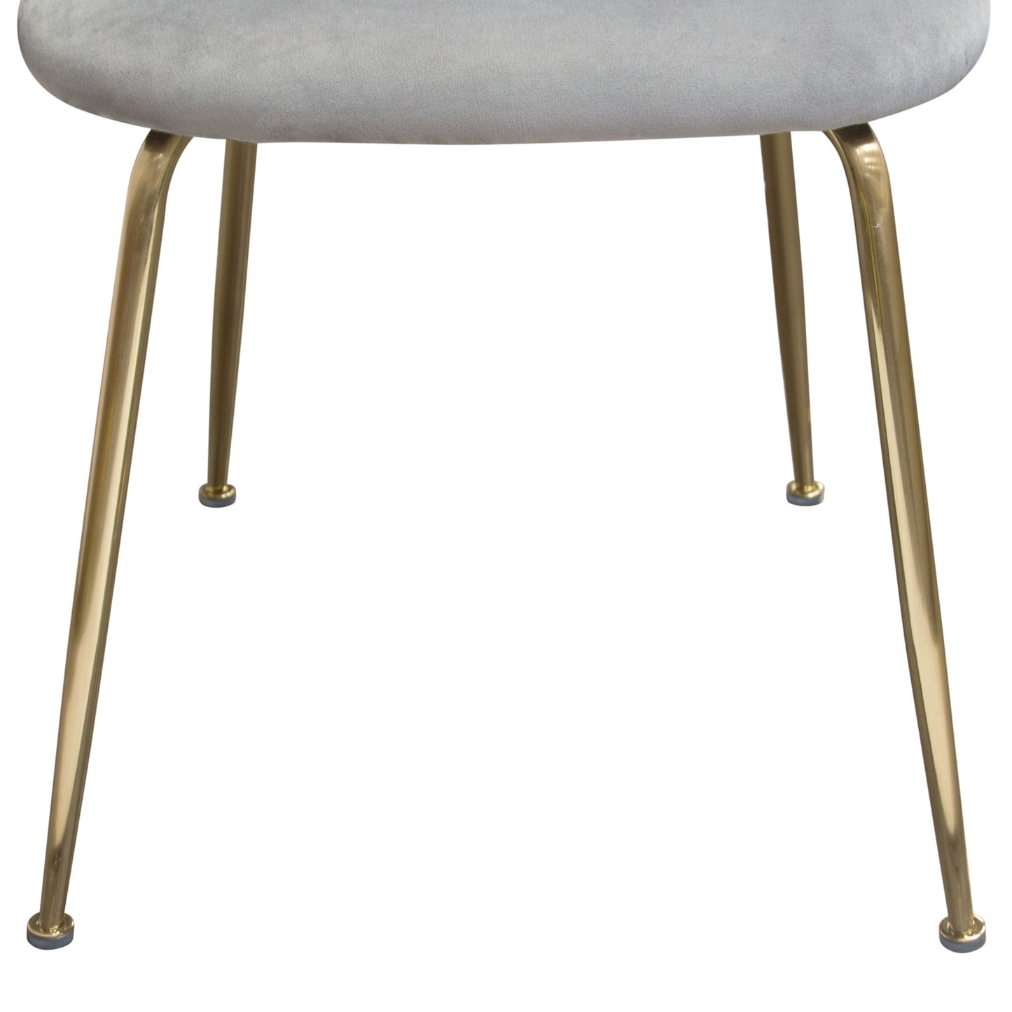 Lilly Set of (2) Dining Chairs in Grey Velvet w/ Brushed Gold Metal Legs by Diamond Sofa LILLYDCGR2PK