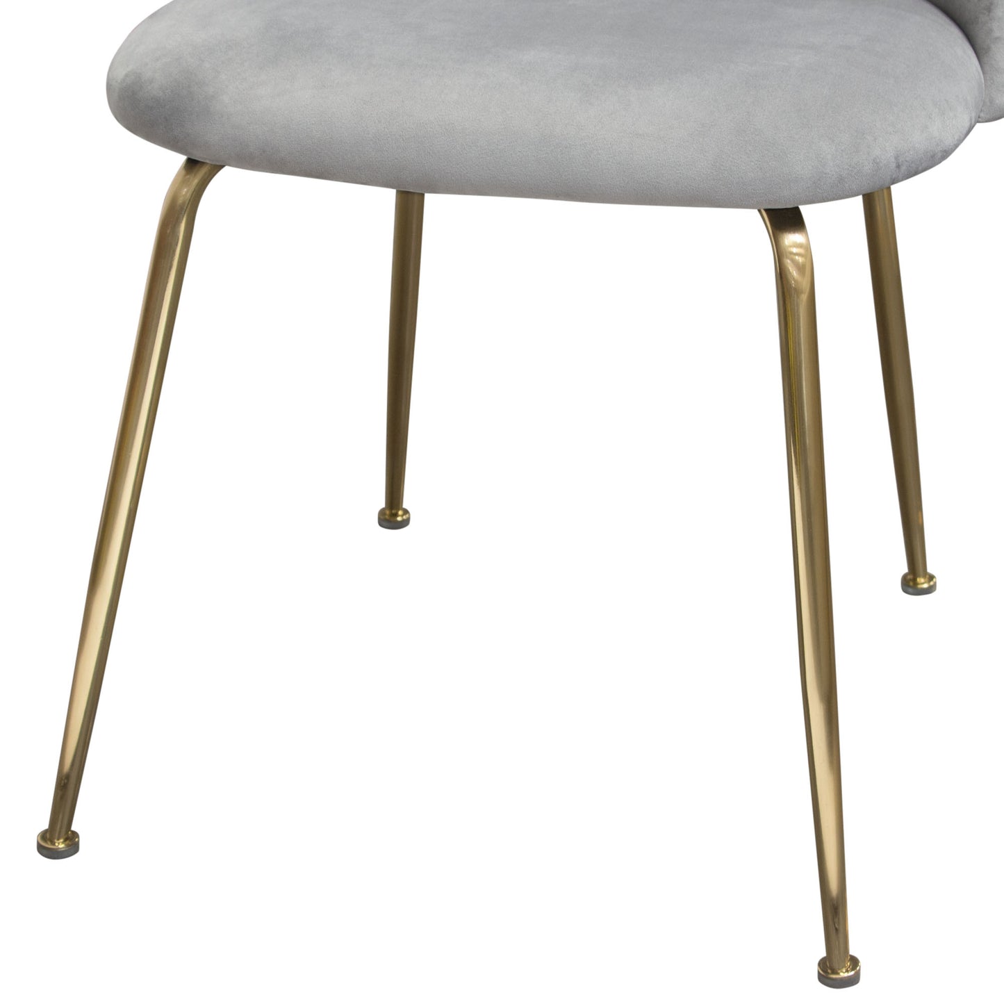 Lilly Set of (2) Dining Chairs in Grey Velvet w/ Brushed Gold Metal Legs by Diamond Sofa LILLYDCGR2PK