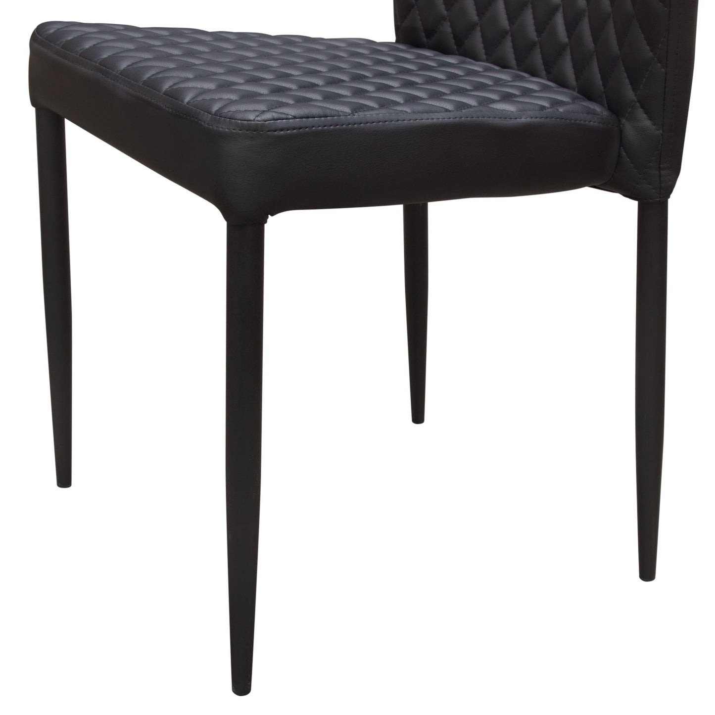 Milo 4-Pack Dining Chairs in Diamond Tufted Leatherette with Black Powder Coat Legs by Diamond Sofa