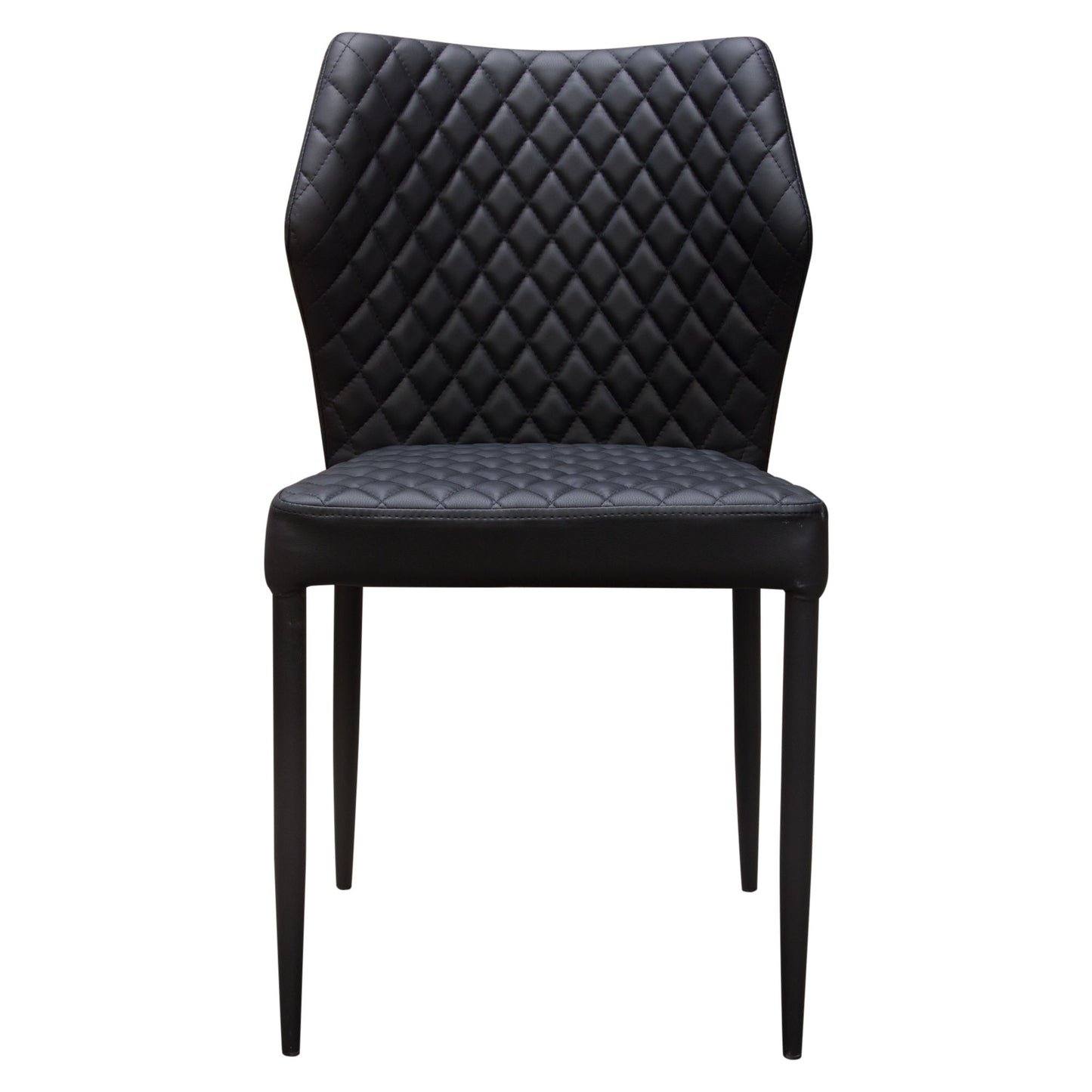 Milo 4-Pack Dining Chairs in Diamond Tufted Leatherette with Black Powder Coat Legs by Diamond Sofa