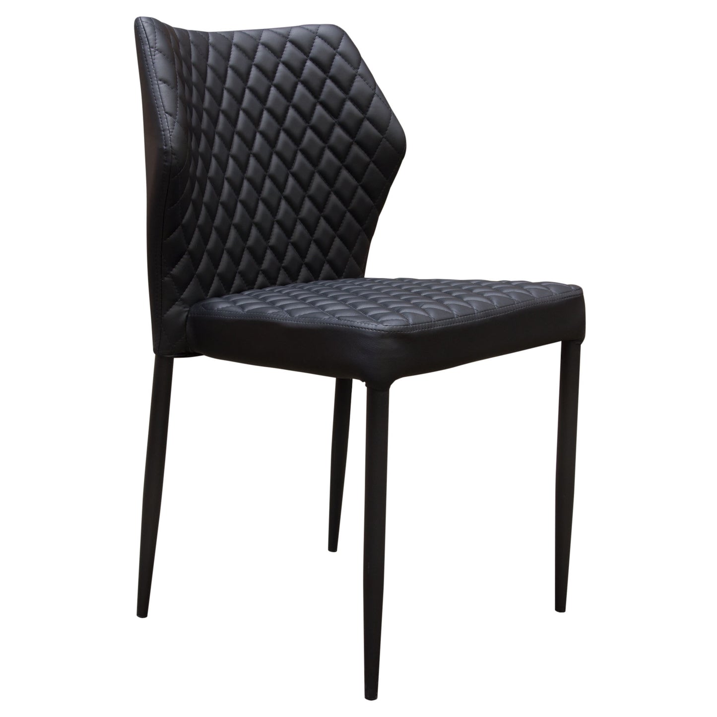 Milo 4-Pack Dining Chairs in Diamond Tufted Leatherette with Black Powder Coat Legs by Diamond Sofa