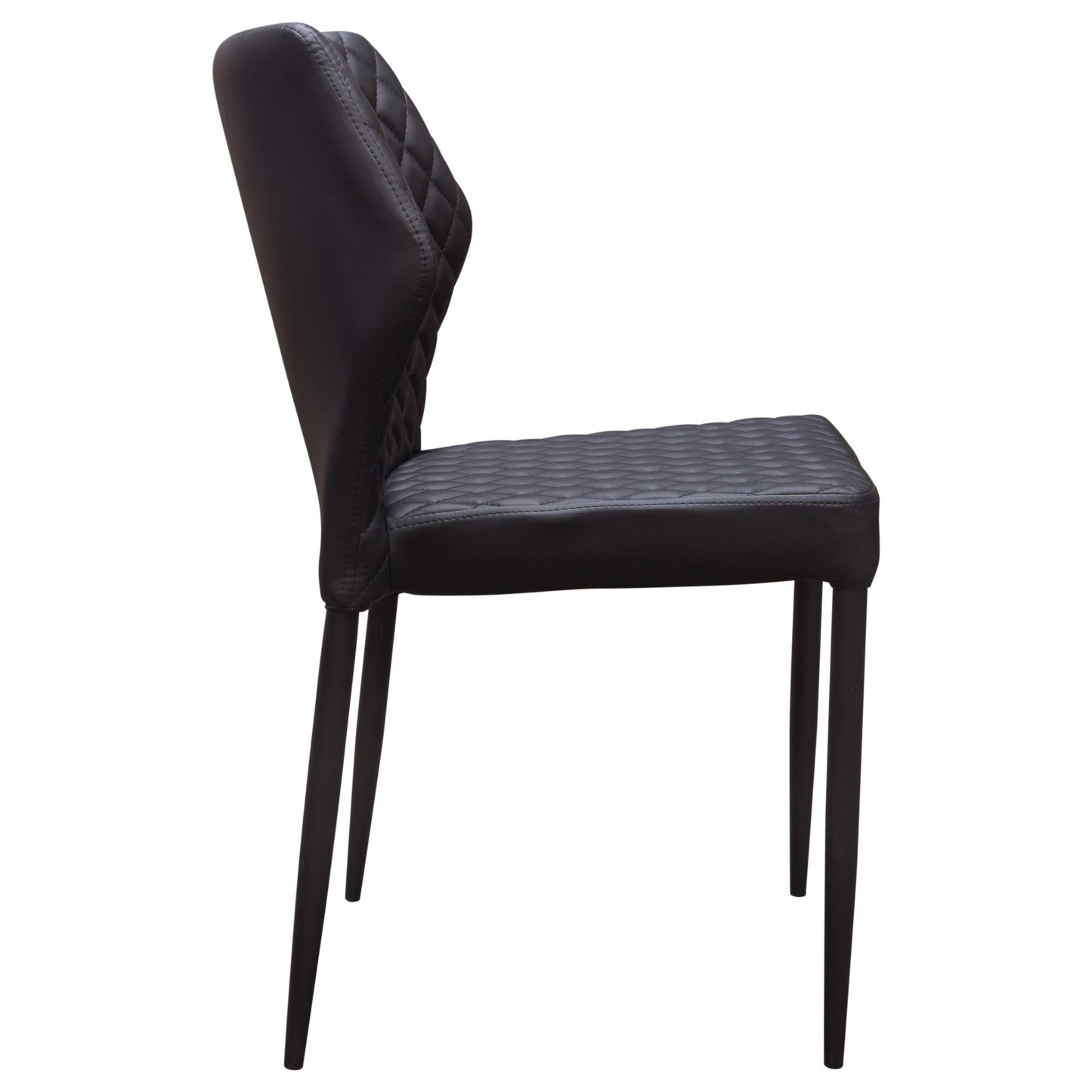 Milo 4-Pack Dining Chairs in Diamond Tufted Leatherette with Black Powder Coat Legs by Diamond Sofa