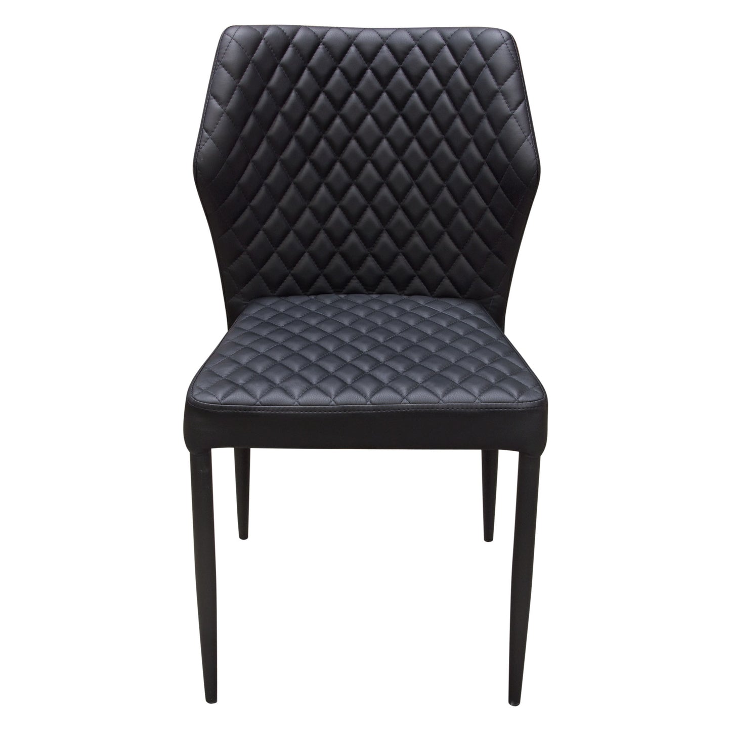 Milo 4-Pack Dining Chairs in Diamond Tufted Leatherette with Black Powder Coat Legs by Diamond Sofa