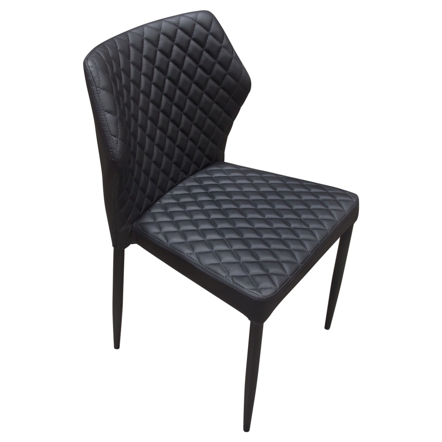 Milo 4-Pack Dining Chairs in Diamond Tufted Leatherette with Black Powder Coat Legs by Diamond Sofa