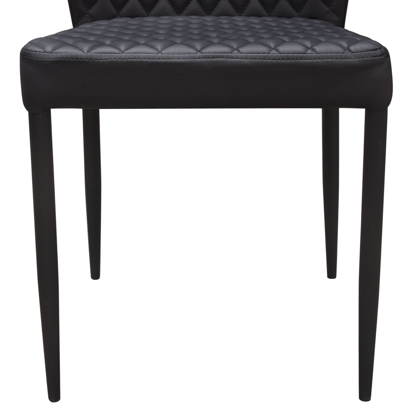 Milo 4-Pack Dining Chairs in Diamond Tufted Leatherette with Black Powder Coat Legs by Diamond Sofa