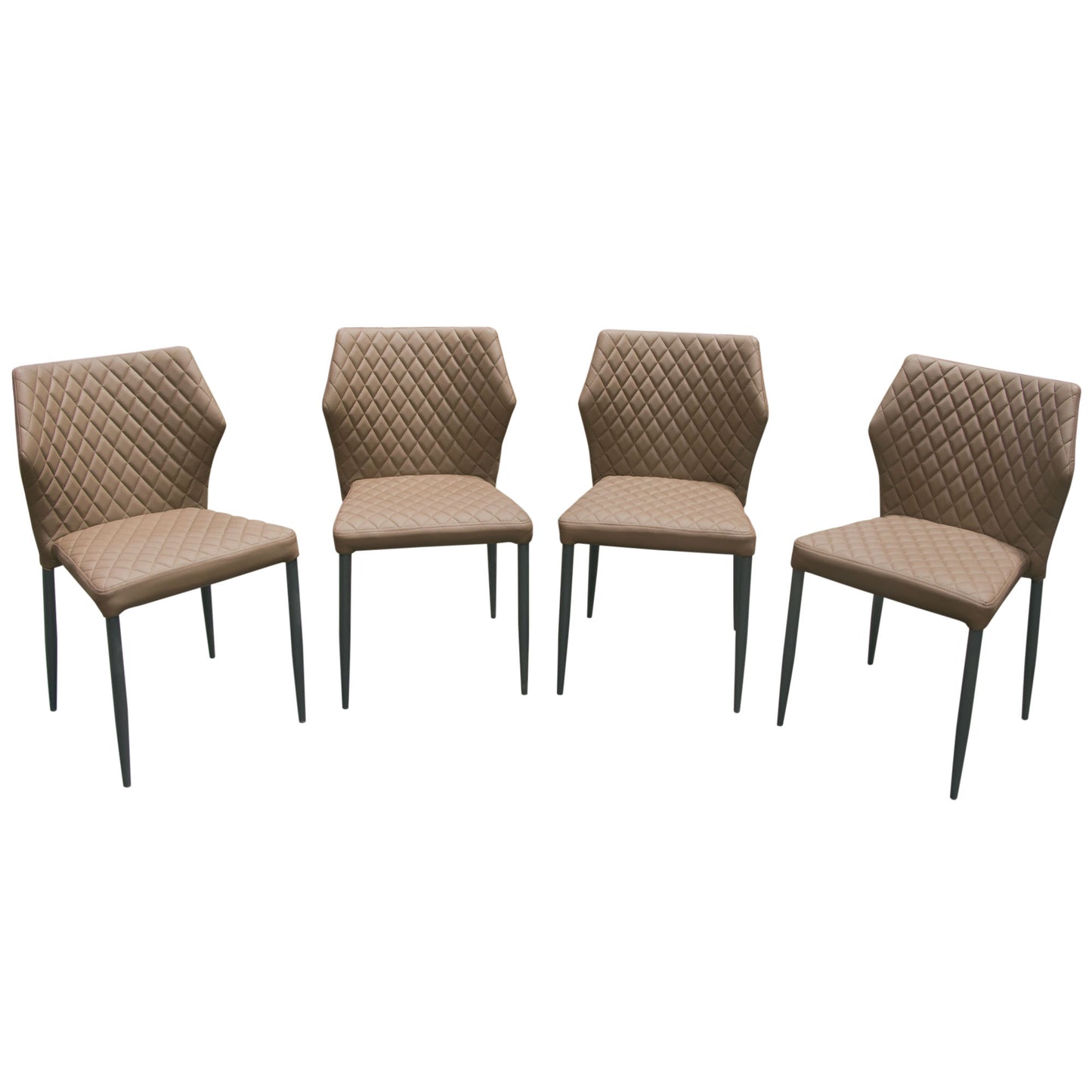 Milo 4-Pack Dining Chairs in Diamond Tufted Leatherette with Black Powder Coat Legs by Diamond Sofa