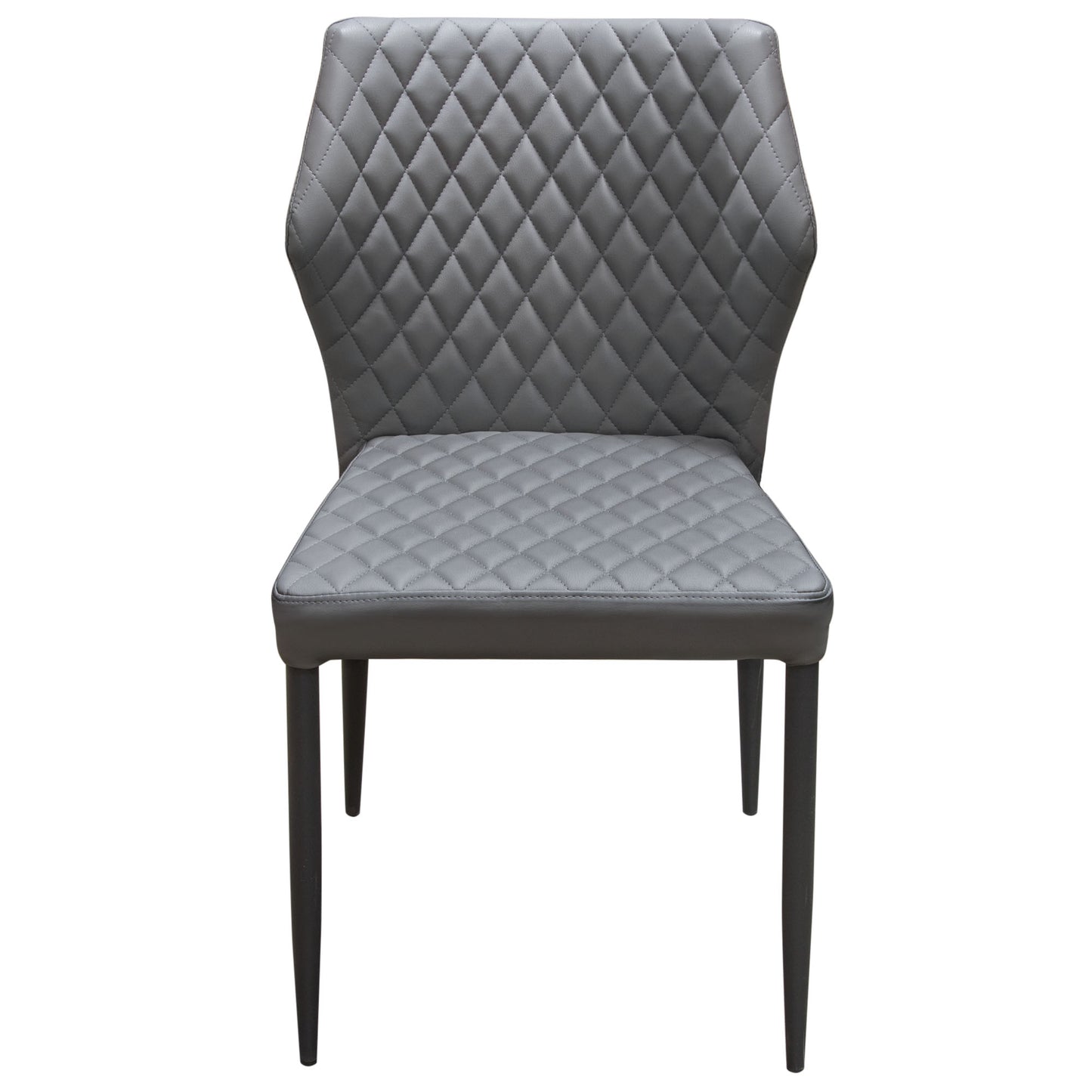 Milo 4-Pack Dining Chairs in Diamond Tufted Leatherette with Black Powder Coat Legs by Diamond Sofa