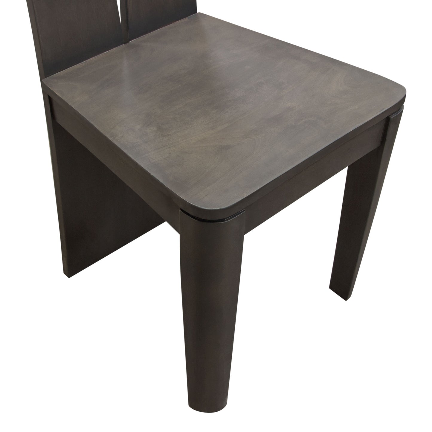 Motion 2-Pack Solid Mango Wood Dining Chair in Smoke Grey Finish w/ Silver Metal Inlay by Diamond Sofa MOTIONDCGR2PK