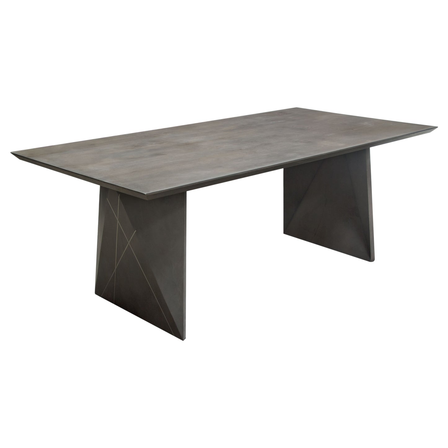 Motion Solid Mango Wood Dining Table in Smoke Grey Finish w/ Silver Metal Inlay by Diamond Sofa MOTIONDTGR