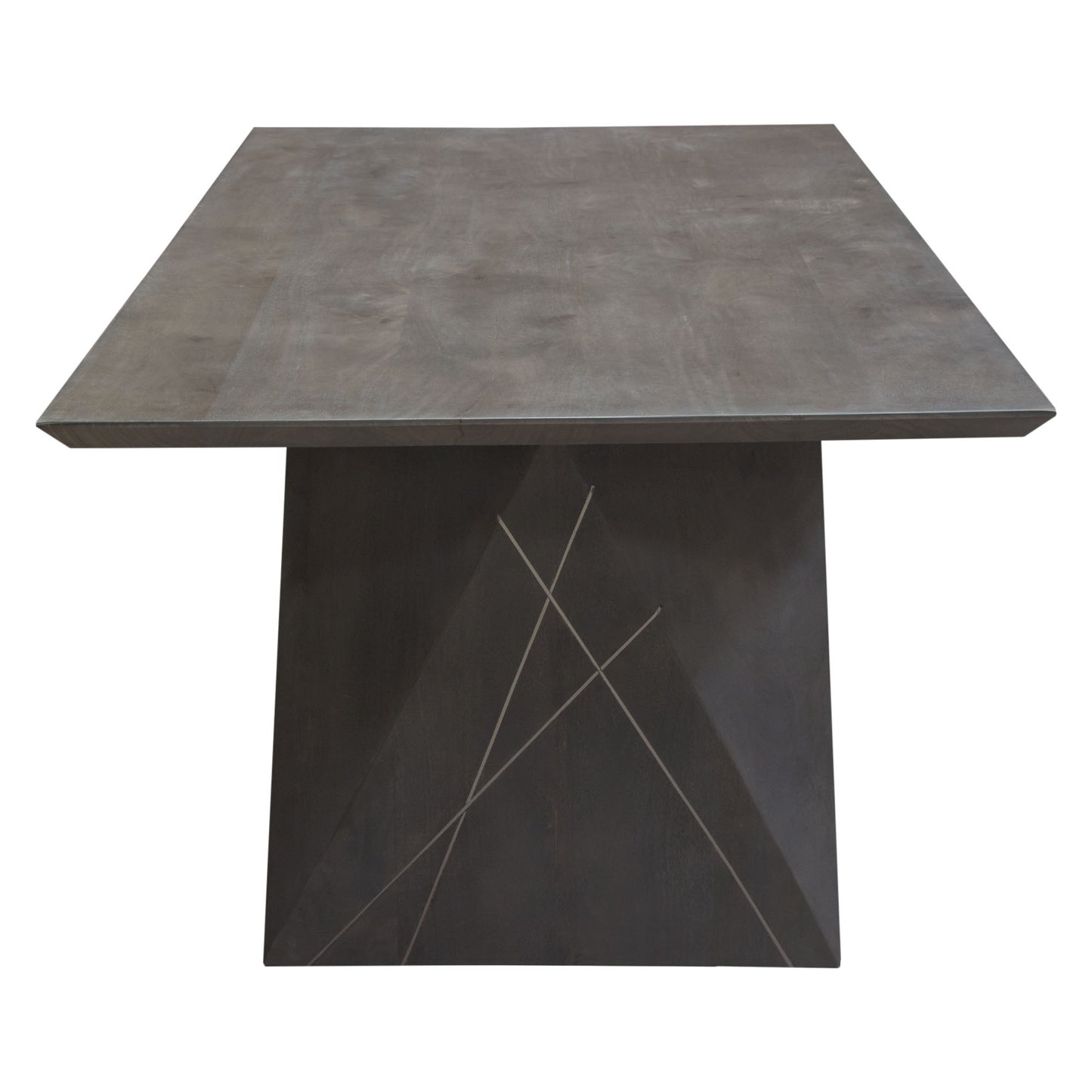 Motion Solid Mango Wood Dining Table in Smoke Grey Finish w/ Silver Metal Inlay by Diamond Sofa MOTIONDTGR