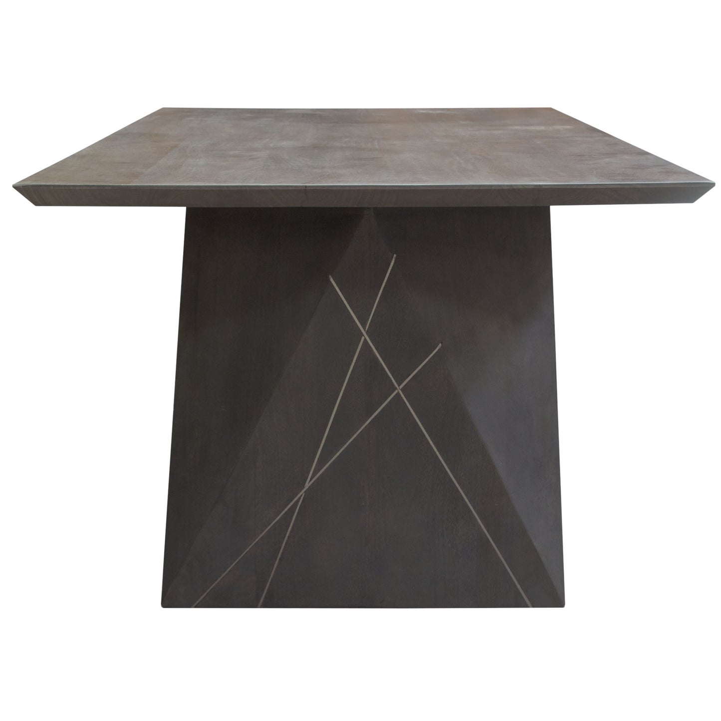 Motion Solid Mango Wood Dining Table in Smoke Grey Finish w/ Silver Metal Inlay by Diamond Sofa MOTIONDTGR