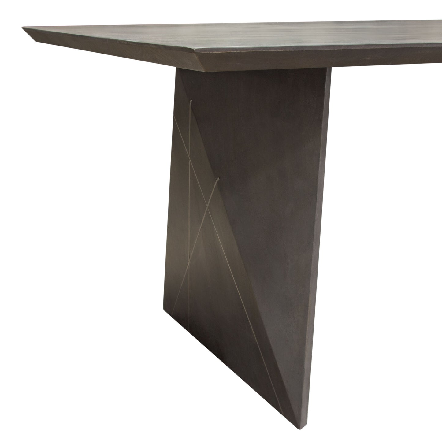 Motion Solid Mango Wood Dining Table in Smoke Grey Finish w/ Silver Metal Inlay by Diamond Sofa MOTIONDTGR