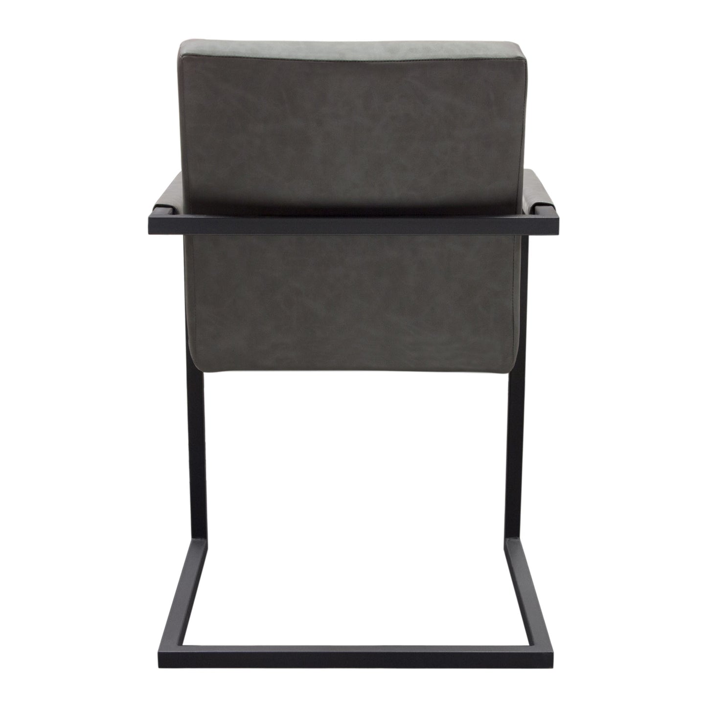 Nolan 2-Pack Dining Chairs in Charcoal Diamond Tufted Leatherette on Charcoal Powder Coat Frame by Diamond Sofa NOLANDCBL2PK