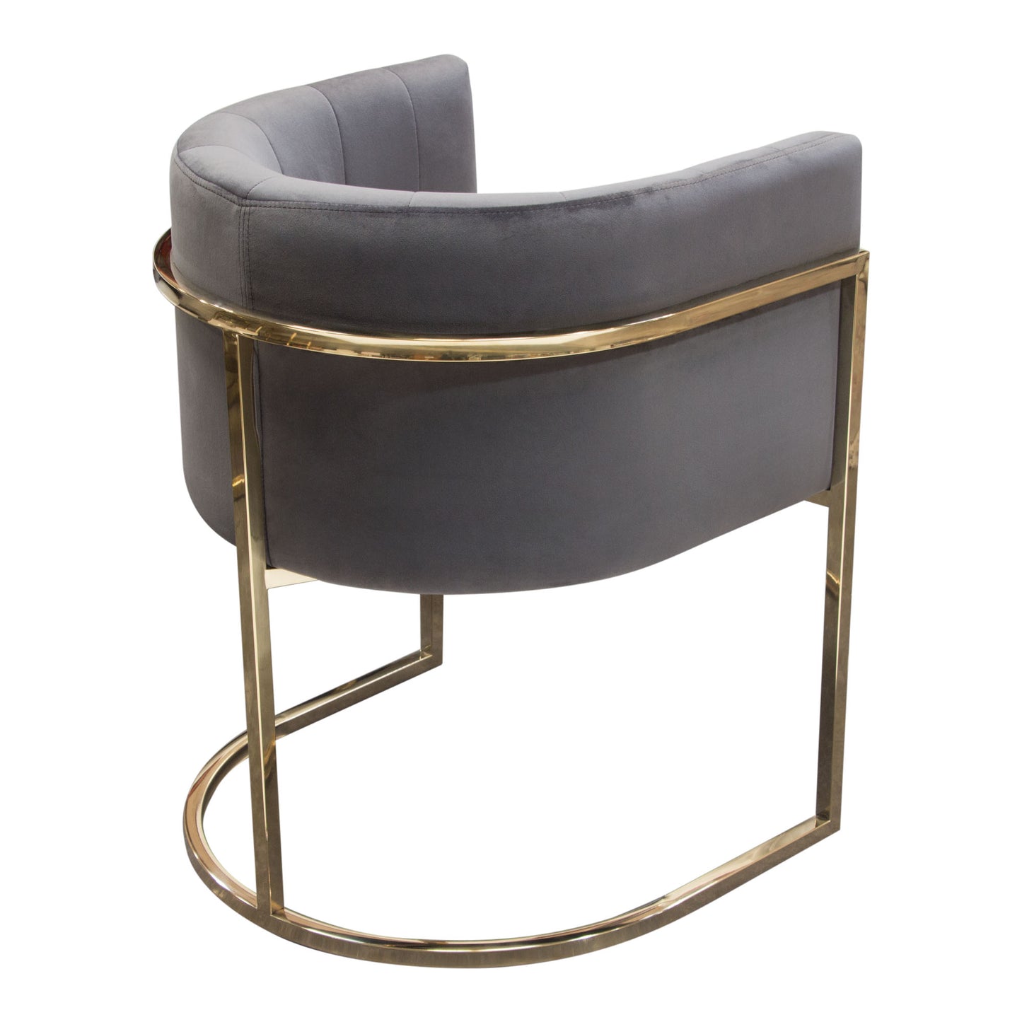 Pandora Dining Chair in Grey Velvet with Polished Gold Frame by Diamond Sofa PANDORADCGR1PK