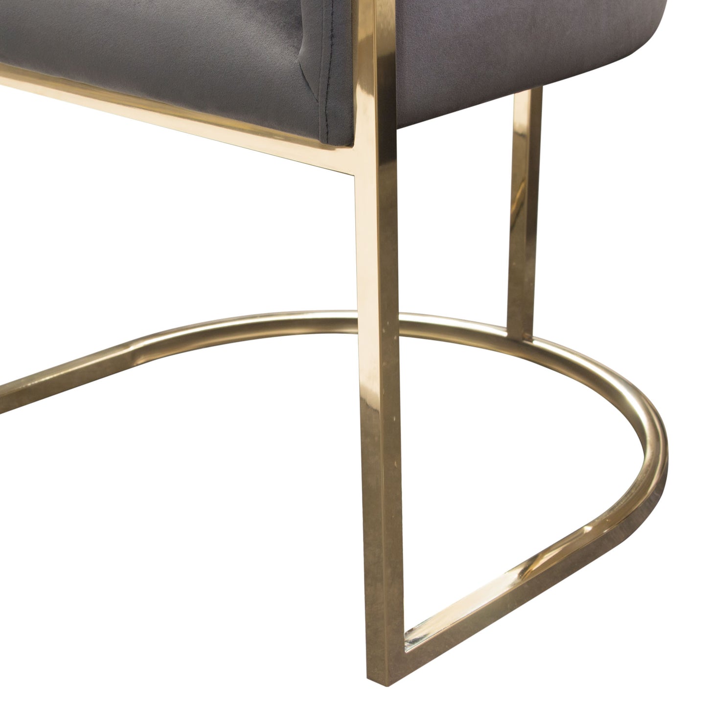 Pandora Dining Chair in Grey Velvet with Polished Gold Frame by Diamond Sofa PANDORADCGR1PK