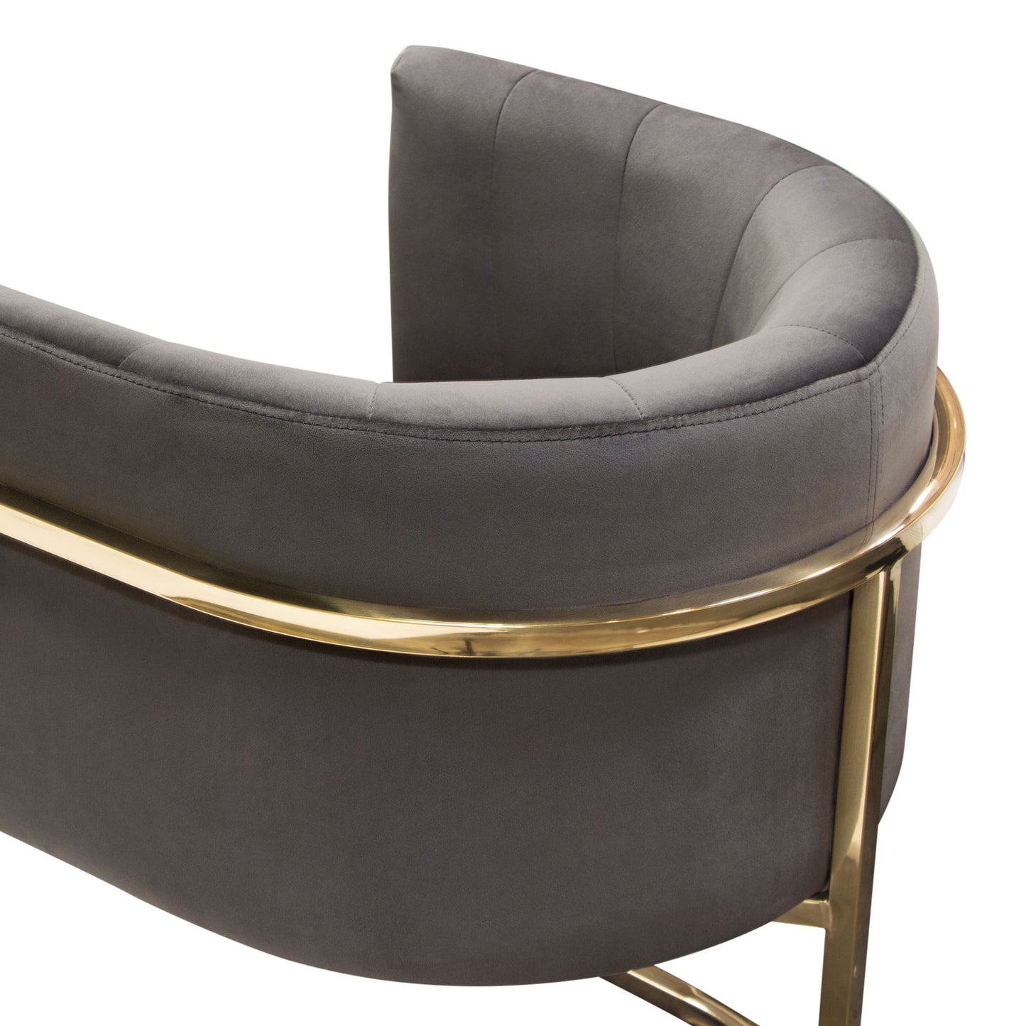 Pandora Dining Chair in Grey Velvet with Polished Gold Frame by Diamond Sofa PANDORADCGR1PK