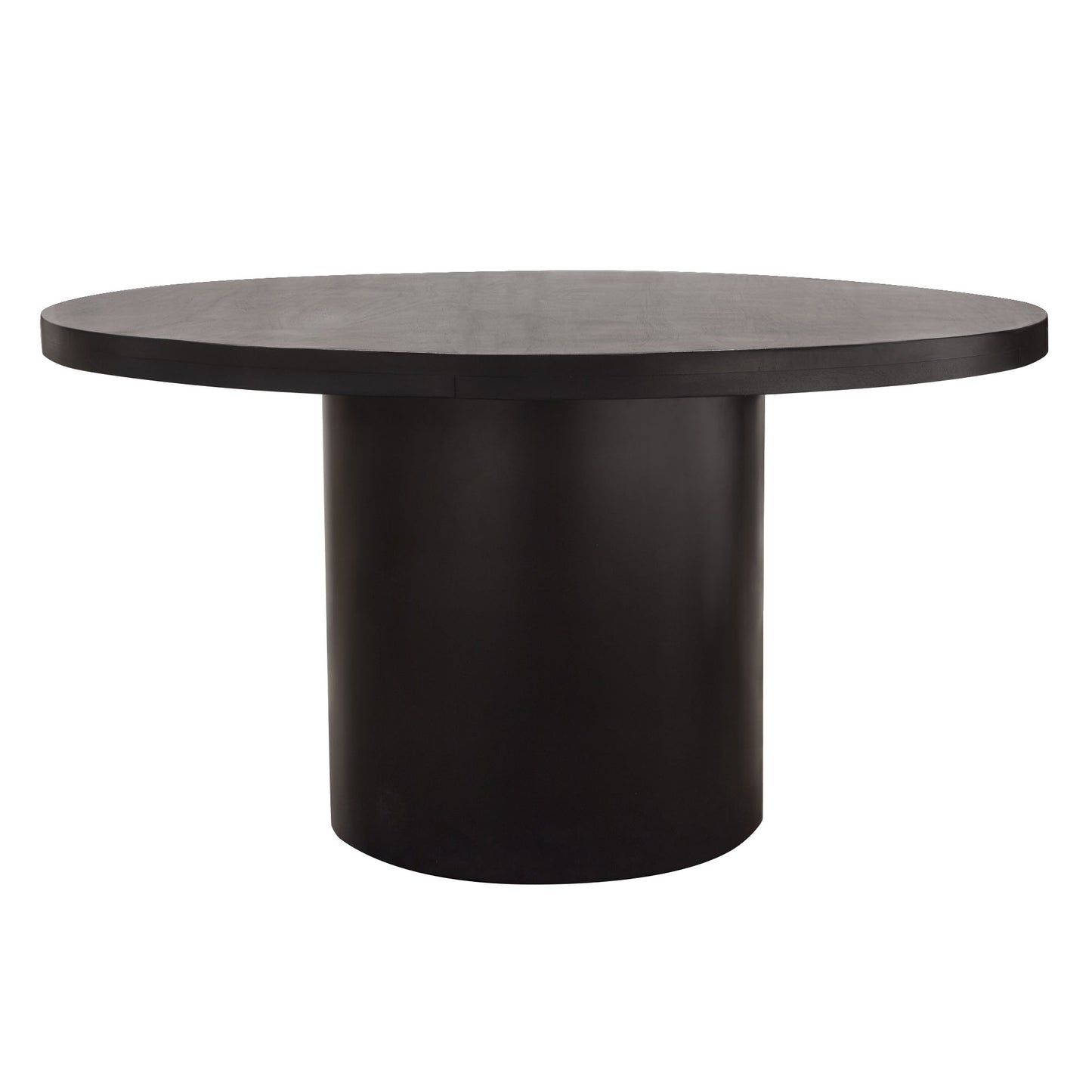 Rune 54" Round Dining Table w/ Solid Acacia Wood Top & Iron Pedestal Base in Black Finish by Diamond Sofa RUNEDTBL