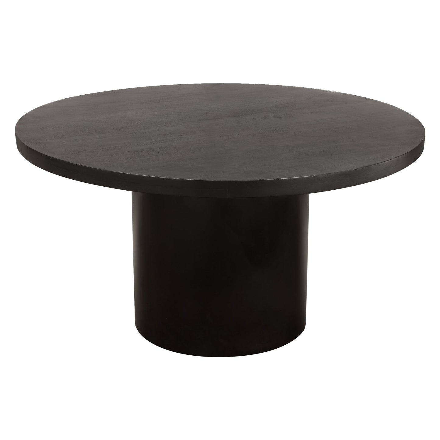 Rune 54" Round Dining Table w/ Solid Acacia Wood Top & Iron Pedestal Base in Black Finish by Diamond Sofa RUNEDTBL