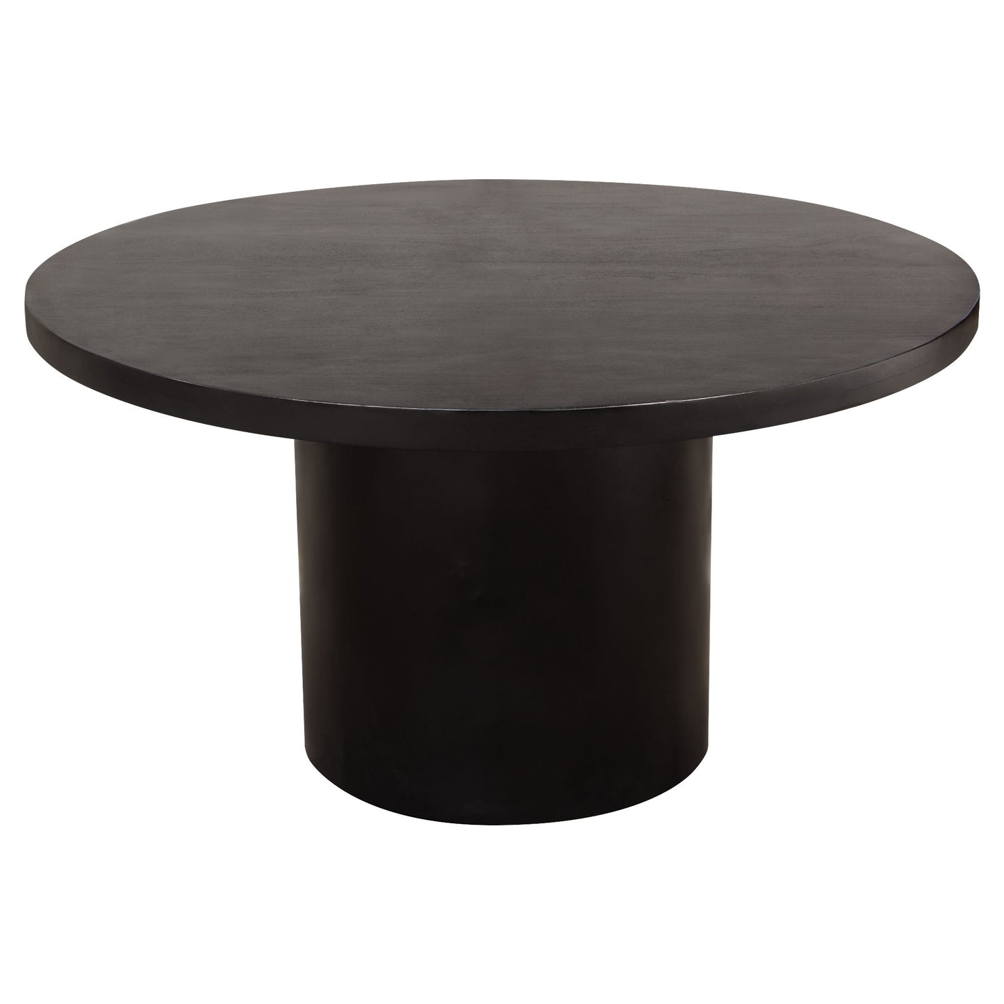 Rune 54" Round Dining Table w/ Solid Acacia Wood Top & Iron Pedestal Base in Black Finish by Diamond Sofa RUNEDTBL