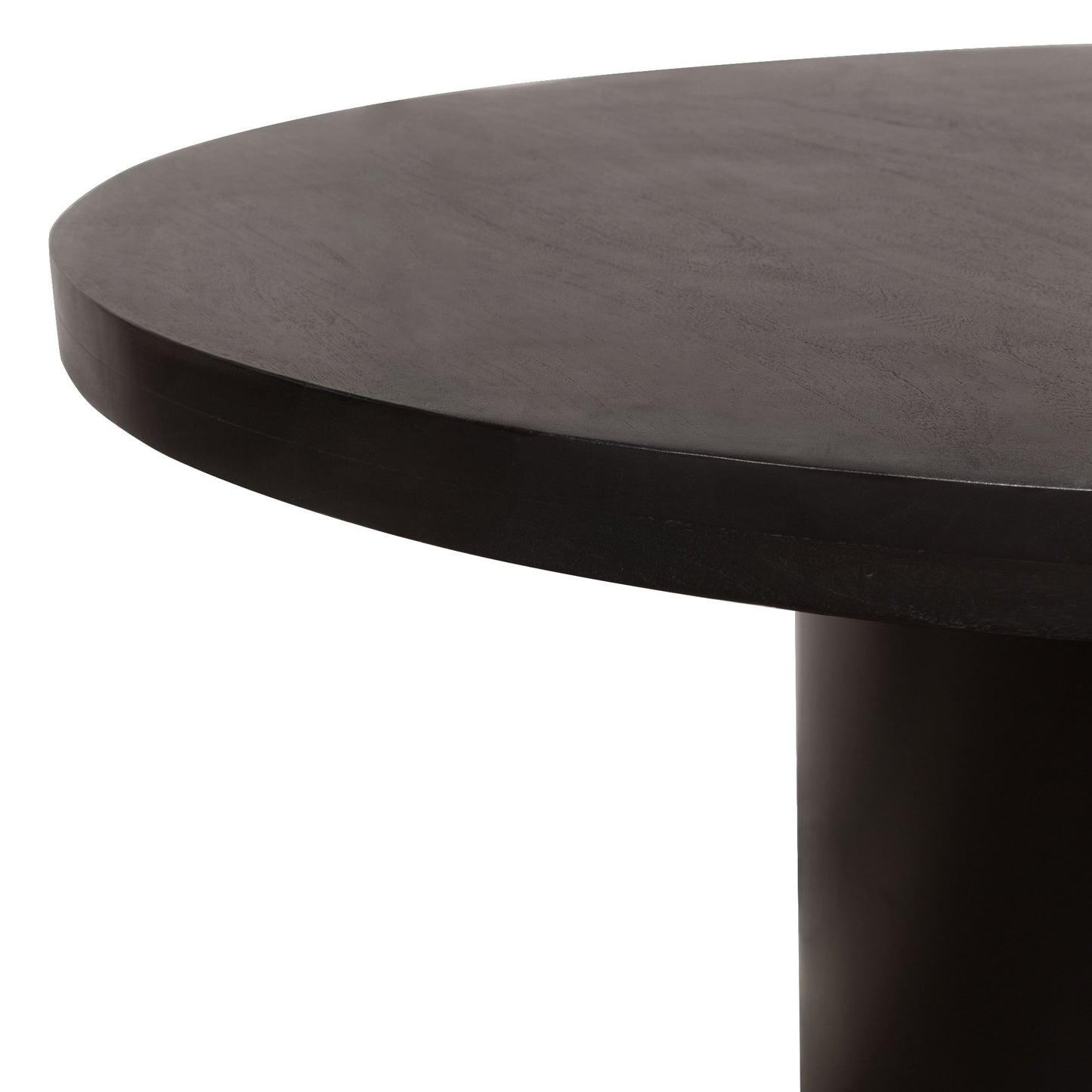 Rune 54" Round Dining Table w/ Solid Acacia Wood Top & Iron Pedestal Base in Black Finish by Diamond Sofa RUNEDTBL