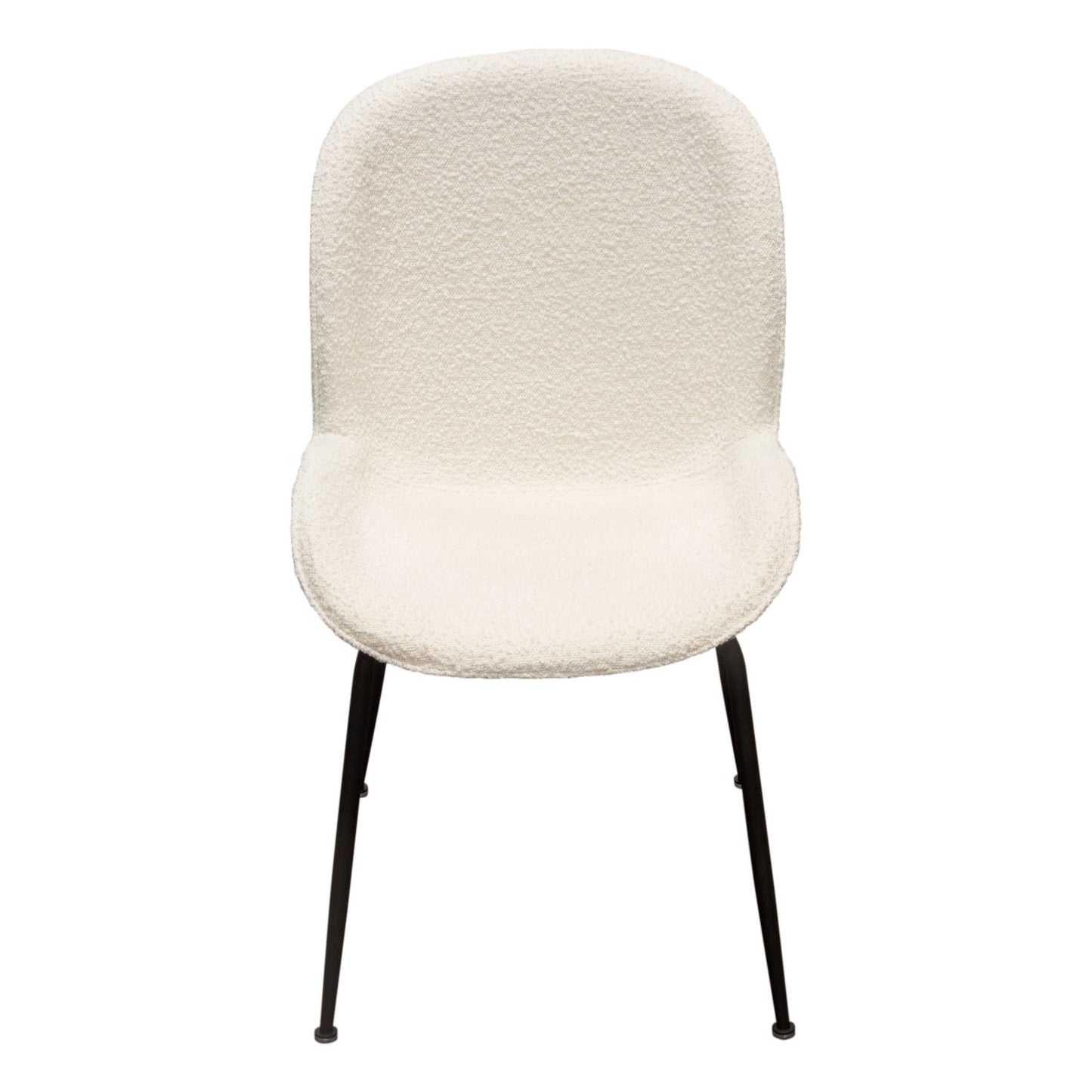 Session 2-Pack Dining Chair in Ivory Boucle w/ Black Powder Coat Metal Leg by Diamond Sofa SESSIONDCIV2PK