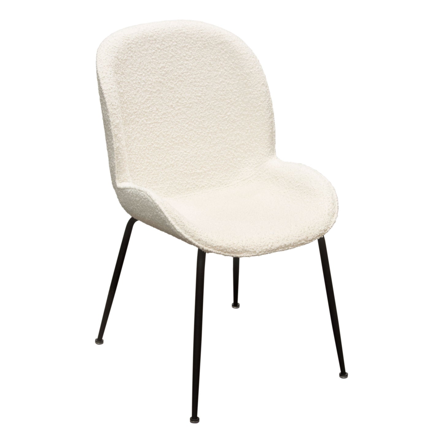 Session 2-Pack Dining Chair in Ivory Boucle w/ Black Powder Coat Metal Leg by Diamond Sofa SESSIONDCIV2PK