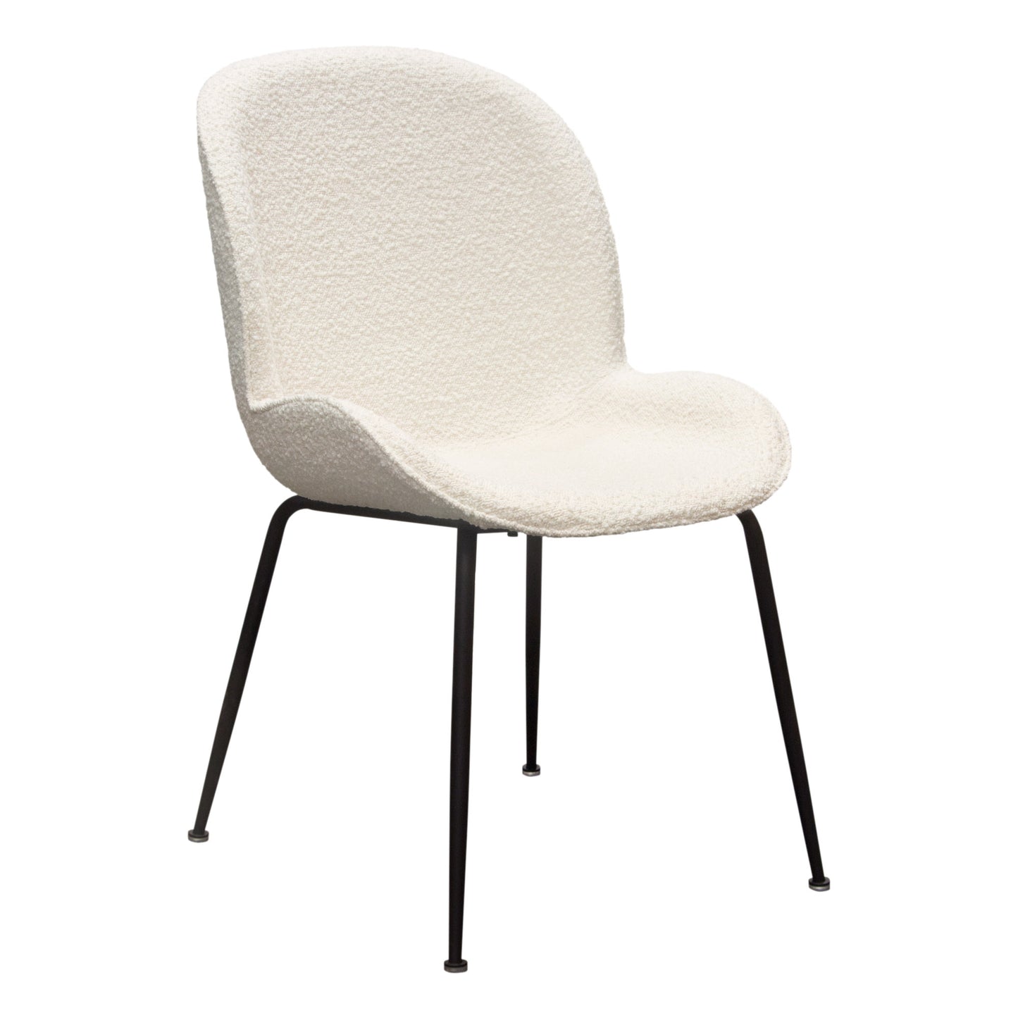 Session 2-Pack Dining Chair in Ivory Boucle w/ Black Powder Coat Metal Leg by Diamond Sofa SESSIONDCIV2PK