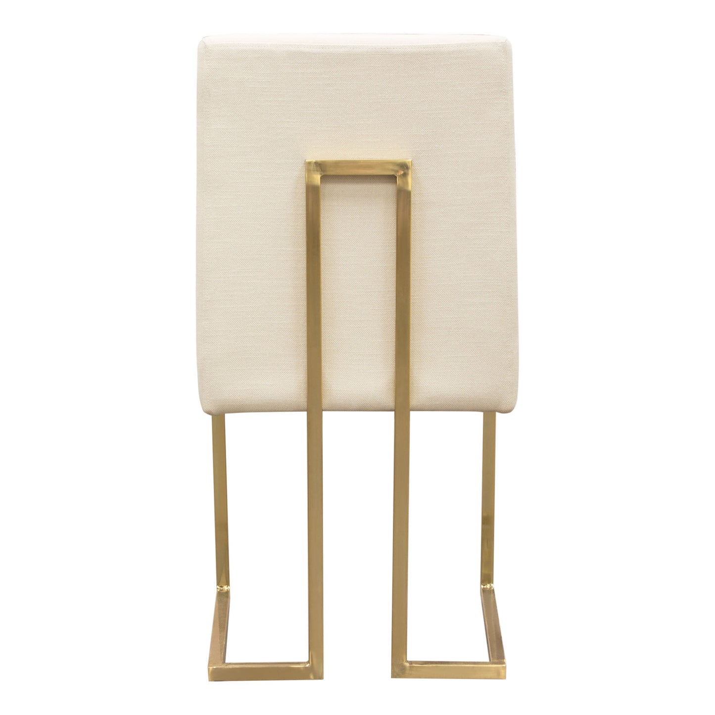 Set of (2) Skyline Dining Chairs in Cream Fabric w/ Polished Gold Metal Frame by Diamond Sofa SKYLINEDCCM2PK