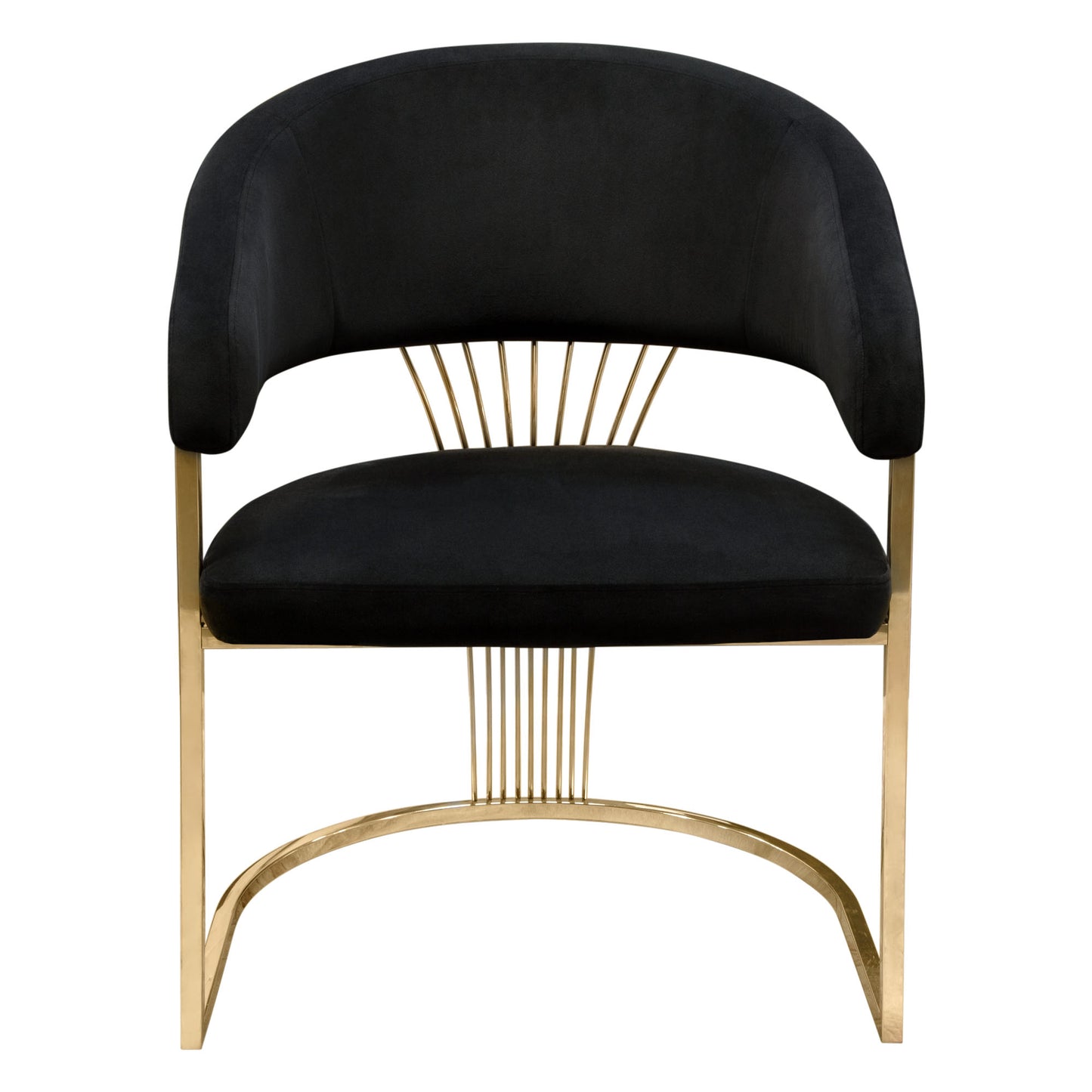 Solstice Dining Chair in Velvet w/ Polished Gold Metal Frame by Diamond Sofa