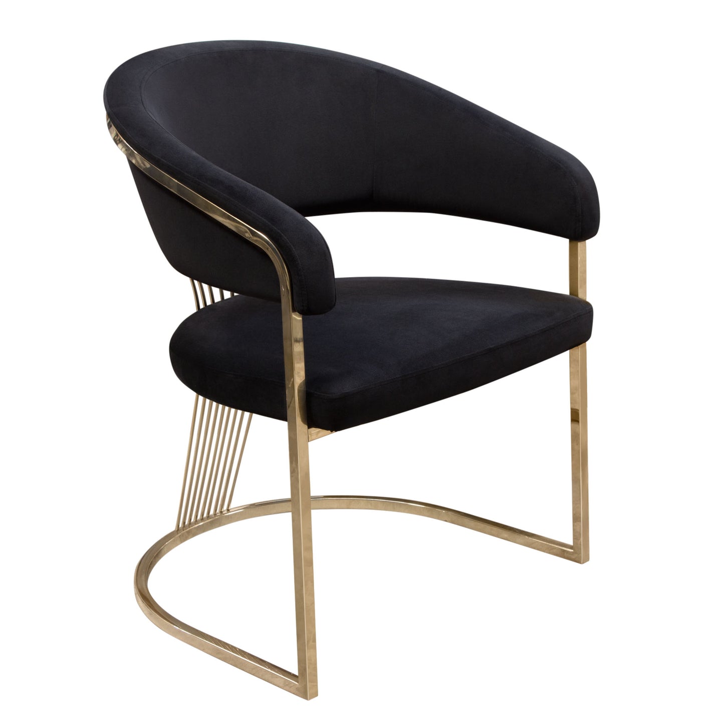 Solstice Dining Chair in Velvet w/ Polished Gold Metal Frame by Diamond Sofa