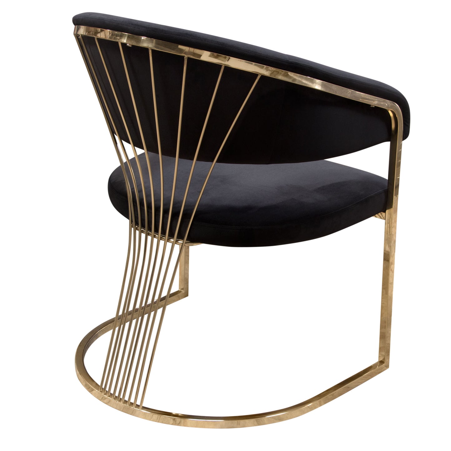 Solstice Dining Chair in Velvet w/ Polished Gold Metal Frame by Diamond Sofa