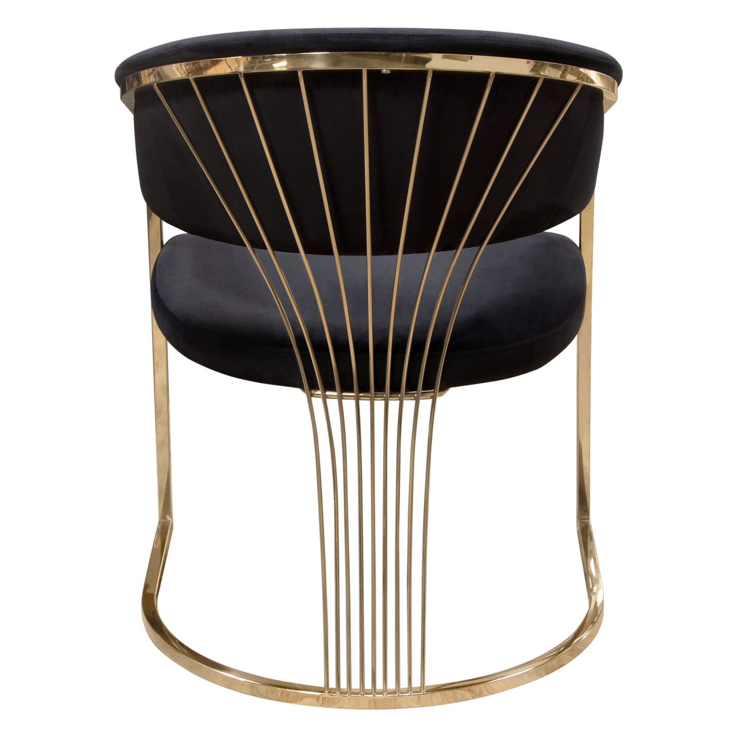 Solstice Dining Chair in Velvet w/ Polished Gold Metal Frame by Diamond Sofa