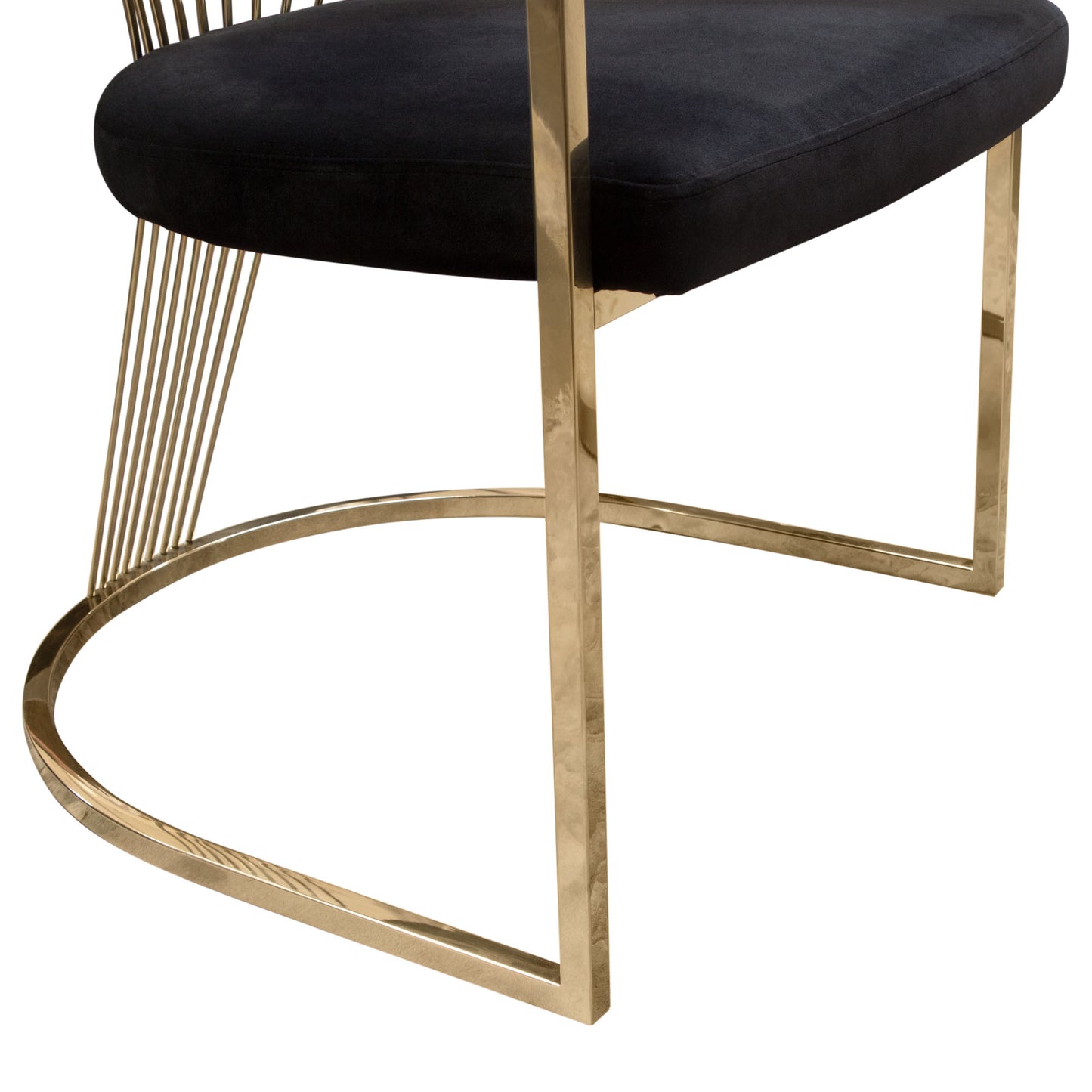 Solstice Dining Chair in Velvet w/ Polished Gold Metal Frame by Diamond Sofa