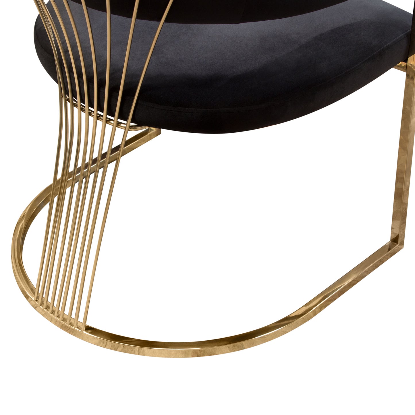 Solstice Dining Chair in Velvet w/ Polished Gold Metal Frame by Diamond Sofa